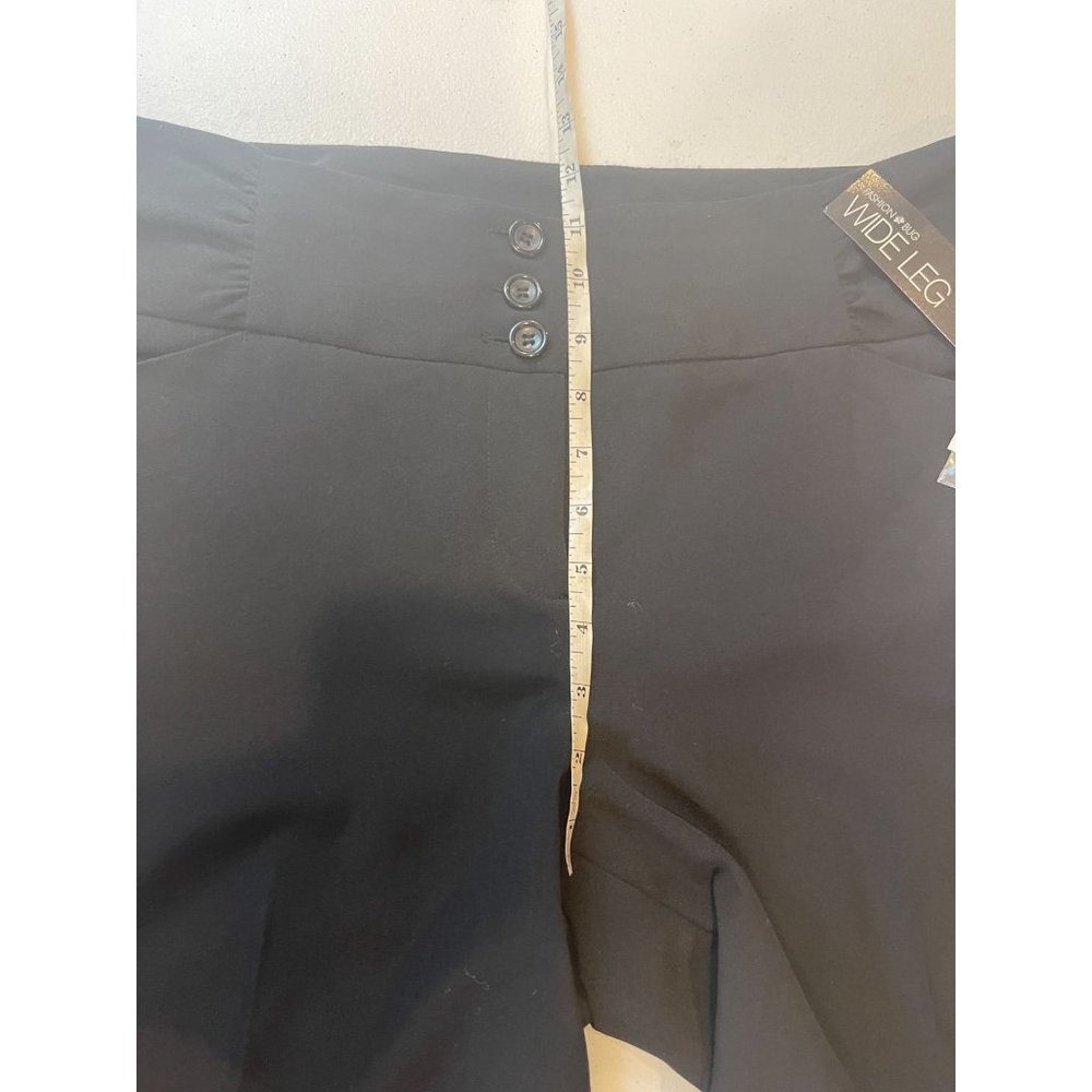 Fashion Bug Womens Dress Pants CW13010984 Wide Leg Front Button Black Size 12 - Picture 6 of 11